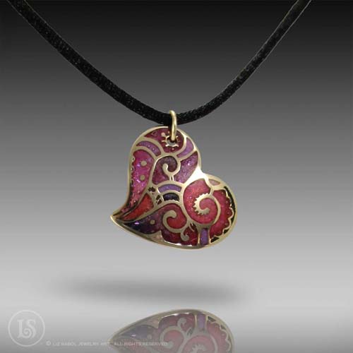 Elise Magenta Pendant, Bronze