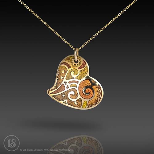 Elise Gold Pendant, Bronze