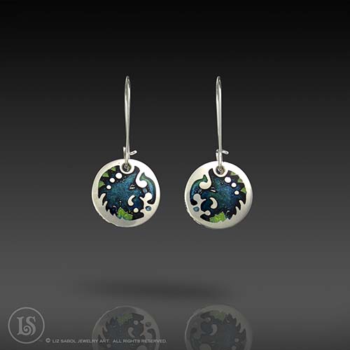 Midnight Earrings, 960 Sterling Silver